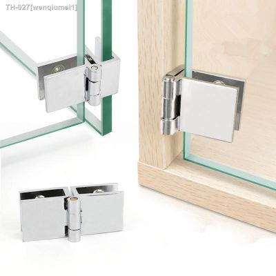 ☃✙ Zinc alloy glass clamp 5-8mm Bilateral Clip 90 180 Degree glass door hinge for Showcase Wine cabinet Support connector hardware