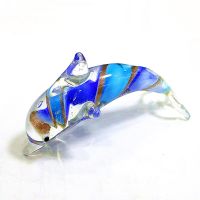 Custom Wholesale Different Styles Miniature Glass Dolphin Figurine Cute Vivid Sea Animal Ornaments Home Desktop Decor Collection