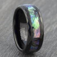 2022 Trendy 8MM Abalone Shell Water Chestnut Edge Tungsten Ring Fashion Party Jewelry Mens Wedding Engagement Ring Size 6 13