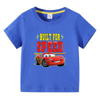 Lightning McQueen เสื้อท่อนบนสำหรับเด็กผ้าฝ้ายลายการ์ตูนเสื้อยืดแขนสั้นเด็กหญิงเด็กชายฤดูร้อน0000