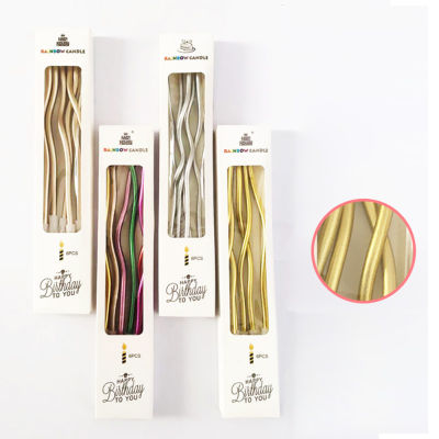 【CW】1Set Long Thin Cake Candles Birthday Candles Long Thin Candles In Holders for Birthday Wedding Party Cake Decorations