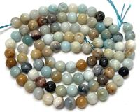 Natural Stone Smooth Amazonite Stone Beads Natural Minerals Gem Beads For Jewelry Making Needlework DIY Bracelet Strand 4-12 MM Beads