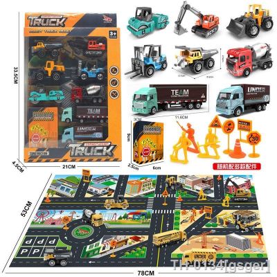 ❄▣₪ Alloy Diecast Engineering Car para crianças brinquedos de combate a incêndio veículo infantil presente escavadeira trator 6pcs