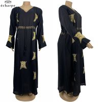 2021 Open Abaya Dubai Turkey Muslim Hooded Dress Women Chiffon Kaftan Beads Luxury Cardigan Plus Size Boubou Islamic Clothing