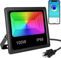 25วัตต์50วัตต์ RGB LED สะท้อน Floodlight กันน้ำสมาร์ท Floodlight กลางแจ้งบลูทูธ APP ควบคุมสปอตไลสวนภูมิทัศน์แสง