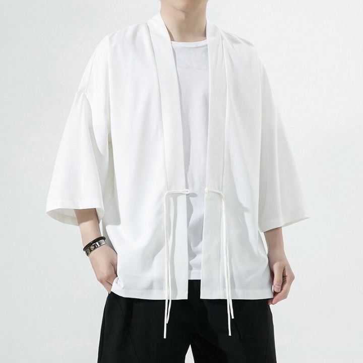 เสื้อกิโมโนสไตล์ญี่ปุ่นแบบเสื้อผ้าซามูไรสไตล์สตรีทแบบดั้งเดิมสำหรับเสื้อถักผู้ชายกิโมโนญี่ปุ่นเสื้อกิโมโน-haori-เสื้อเชิ้ตผู้ชาย