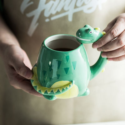 Creative Mug Ceramics 3D Cartoons Dinosaur Coffee Mug Ceramic Milk Tea Cup Personalised Office Coffee Mug Best Gift For child
