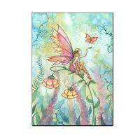 Sumanssa Girl S Room Decor: Gothic Butterfly Flower Fairy Canvas Painting - Modern Bedroom Wall Art Murals