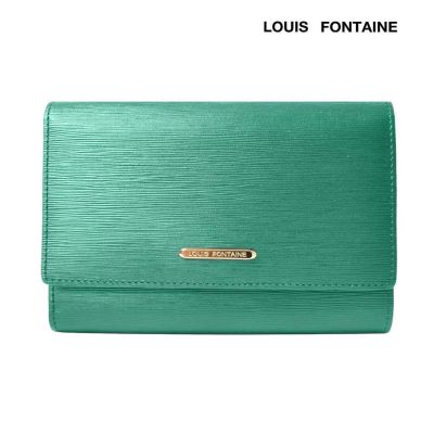Louis Fontaine กระเป๋าสตางค์ 3 พับกลาง รุ่น GEMS - สีเขียว ( LFW0014 )