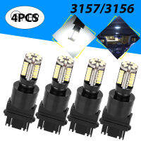 4ชิ้น3157 3156 57-smd ไฟ Led รถยนต์ไฟเบรคหลังถอยหลังหลอดไฟสัญญาณเลี้ยว10W 6000K 360องศา