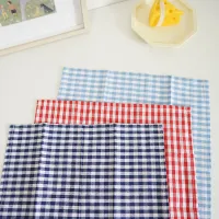 Ins Lattice Placemat Table Mat Colorful Grid Tablecloth Kitchenware Mat Dustproof Table Linen Cloth Dinnerware Decoration Room Photo Props Gift