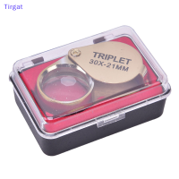 ?【Lowest price】Tirgat แว่นขยาย30x30x21มม. เครื่องมือตาสีทองเครื่องประดับแว่นตาพับได้