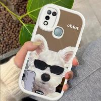 เคสสำหรับ Infinix Hot 10 Play Red Dog 10S ร้อน/Hot 10S NFC กระจกฝาหลังพื้นผิวกันกระแทก2023โทรศัพท์คลุมทั้งหมดรูปแบบใหม่ฝาครอบป้องกันกล้องปลอกซิลิโคน