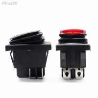 Push Button Switch 30x24mm DPST 16A 250VAC Rocker Switch Round Reset Switch With Waterproof Cover Rocker Switch