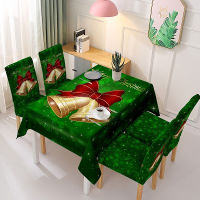 Christmas Fabric Waterproof and Antifouling Creative Santa Print Tablecloth European Style Christmas Tablecloth Mantel Mesa