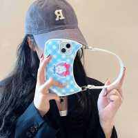 กระเป๋าใส่การ์ตูนน่ารักสำหรับ iPhone14 เคสโทรศัพท์ลายสก๊อตสีฟ้าสำหรับ iPhone13promax เคสโทรศัพท์กระต่ายโบว์สีชมพูสำหรับ iPhone12 หนังถือโซ่โทรศัพท์กรณีสำหรับ iPhone11 เคสสไตล์เกาหลีแฟชั่นสำหรับ iPhone14 pro max