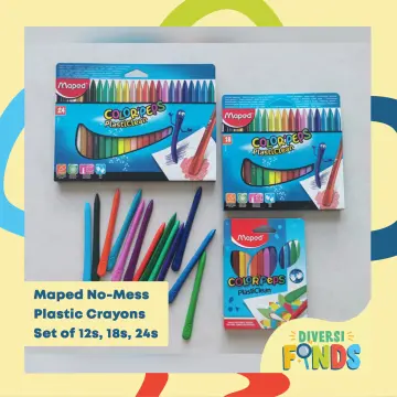 Maped 12/18/24/36 Color Plastic Crayons Child Safe Non-toxic Oil