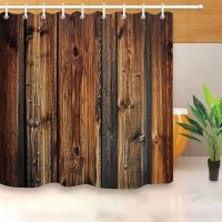 New Bathroom Curtain 3D Print Shower Curtains Fabric Rustic Wood Waterproof Anti-mildew home decor Shower Curtain Set