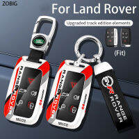 ZOBIG กรอบที่ห้อยกุญแจ ABS สไตล์การแข่งสำหรับ Land Rover เปลือกเคสกุญแจรถยนต์พร้อมพวงกุญแจเหมาะสำหรับแลนด์โรเวอร์ ดิสคัฟเวอรี่  Range Rover Evoque Sport Defender Key เปลือกรีโมทคอนโทรลแบบดั้งเดิม