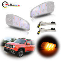 2021Gtinthebox Clear Lens Amber Yellow LED Fender Side Marker Lights Turn Signal Lights Kit For 2015-2017 Jeep Renegade Error Free