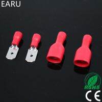 100pcs FDD 1.25-250 MDD1.25-250 6.3mm Red Female Male Spade Insulated Electrical Crimp Terminal Connectors Wiring Cable Plug