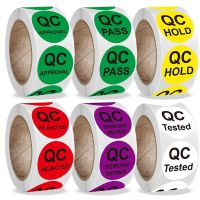 500Pcs QC PASS Adhesive Labels Factory QC Sticker QC Quality Inspection Sticker 2.5cm Round Seal Stickers Business Supplies Stickers Labels