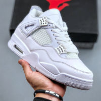 ✅Original ΝΙΚΕ A J 4 R"Pure Money" Fashion Men and Women Basketball Shoes All Match Casual Sports Shoes