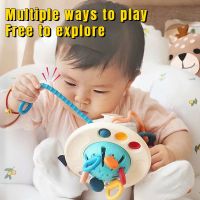 3 In 1 Baby Montessori Sensory Pull String Finger Development Educational Toys Silicone Early Learning Toy Teething 1 2 3 Years