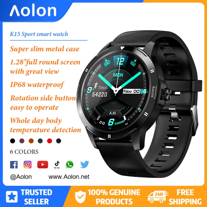 Aolon K15 smart watch Men New Rolling menu Temperature original ...