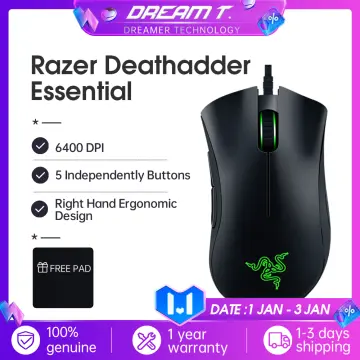 Razer Deathadder Essential Wired Gaming Mouse, 6400 DPI Optical, Ergonomic, 5 Programmable Buttons, Right-Handed