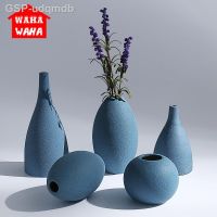 ♙❇Laservaso De Cerâmica Fosco Azul Vaso Mesa Flor Para Artes E E Artesanato Clássico China Decoração Presente Criativo
