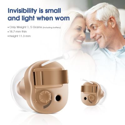 ZZOOI More Glory Hearing Aids Amplifier Wireless Mini In Ear Invisible for Ear Sound Amplifier for Mild Hearing Loss Model VHP-601