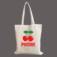 Pacha Ibiza bolsas de compras estampadas para mujer dulces bolsas de lona para ocio tienda diaria Harajuku de alta calidad estilo coreano combina con todo