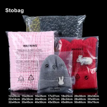 StoBag 50pcs Transparent Clothing Packaging Zipper Bags Plastic