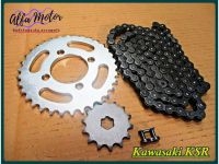 KAWASAKI KSR110 (14T) FRONT &amp; (34T) REAR SPROCKET &amp; "MAX" DRIVE CHAIN (420 - 112L) #สเตอร์หน้า 14 ฟัน สเตอร์หลัง 34 ฟัน พร้อมโซ่