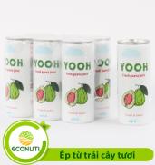 Nước ép Ổi đào từ trái cây tươi YOOH - Lốc 6 lon  240ml lon