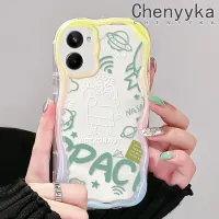 เคส Chenyyyka สำหรับ Realme 10เคสลาย Crayon Shin-Chan Salute Astronaut ดีไซน์ใหม่เนื้อครีมขอบคลื่นนุ่มเคสมือถือกันกระแทกแบบใสโปร่งใสลายกล้องถ่ายรูปเรียบง่ายอ่อนโยนฝาครอบป้องกัน