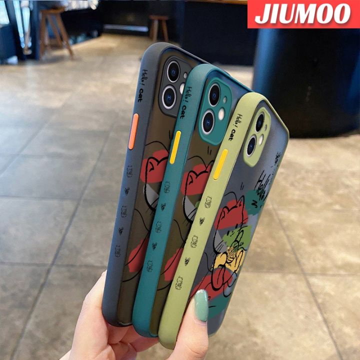 เคส-jiumoo-สำหรับ-huawei-mate-40-pro-mate-40-pro-เคสการ์ตูนแบบเรียบง่ายลายแมวบางฝ้ากรอบแข็งกันแรงกระแทกนิ่มขอบซิลิโคนแฟชั่นเคสมือถือคลุมทั้งหมดป้องกันเลนส์กล้อง