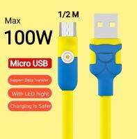 Micro USB SUPER FAST สายชาร์จแบบเร็ว SUPER FAST Charging 6A 100W USB to Micro มินเนี่ยน สำหรับแอนดรอยทุกรุ่น สายข้อมูลชาร์จอย่างรวดเร็ว