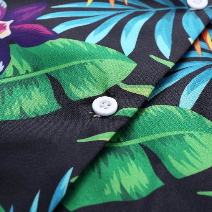 เสื้อเสื้อเชิ้ตแขนสั้นเสื้อเชิ้ตฮาวายแฟชั่นชายหาด-aloha-ไซส์ใหญ่ลำลองสำหรับผู้ชาย