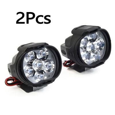 【CW】2 PCS Car Motorcycle Headlight Spot Fog Lights 6 LED High Brightness 8W Waterproof Work Lamp 12V 6000K HD Color Light Beads