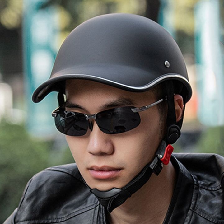 Motorcycle Helmet Baseball Cap Adjustable Bike Half Helmet Scooter MTB ...