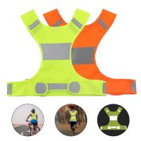 Reflective Cycling Vest Adjustable Waist Arrow Pattern Bike Night Running Jogging Safety Protective Vest for Men Women