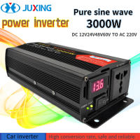 JUXING 3000W เพียวไซน์เวฟพลังงานอินเวอร์เตอร์แปลงในตัวหม้อแปลง DC12V / 24V48V / 60V เพื่อ AC220V กับ 2 USB และ AC ซ็อกเก็ตสำหรับรถยนต์ไฟฟ้า / รถยนต์ / เครื่อ