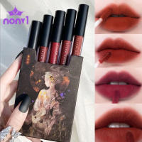 Lipstick เซทลิปโทน เกาหลี สีส้มอิฐ 5สี 5 แท่ง ลิปสติก กันน้ำ ติดทนนาน ตลอดวัน ของแท้ 100%