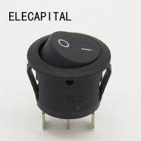 5Pcs Mini Round Black 3 Pin SPDT ON-OFF Rocker Switch Snap-in