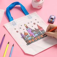 DIY Graffiti Bag with Markers Handmade Painting Non-Woven Bag for Children Arts Crafts Color Filling Drawing Toys for Girl Boy