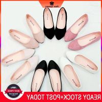 COD DSFEDTGETEER READY STOCK Womens Casual Flat Shoes Comfort Working Pointed Shoes Normal Size 35-42