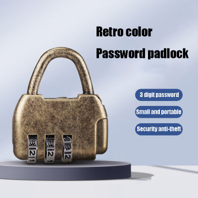 Vintage Combination Lock Classic Combination Lock Retro Password Lock Three Position Password Lock Bronze Password Lock
