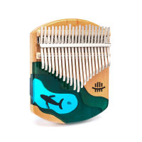 Hluru 21 Key Resin Kalimba Calimba Wooden Thumb Piano Keyboard Musical Instrument Mini Piano Christmas Gift With Accessories